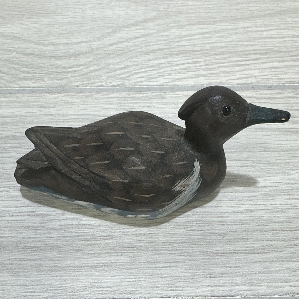 CARTER CREEK CARVINGS Miniature Wood Duck 3.5x1.5" Vintage